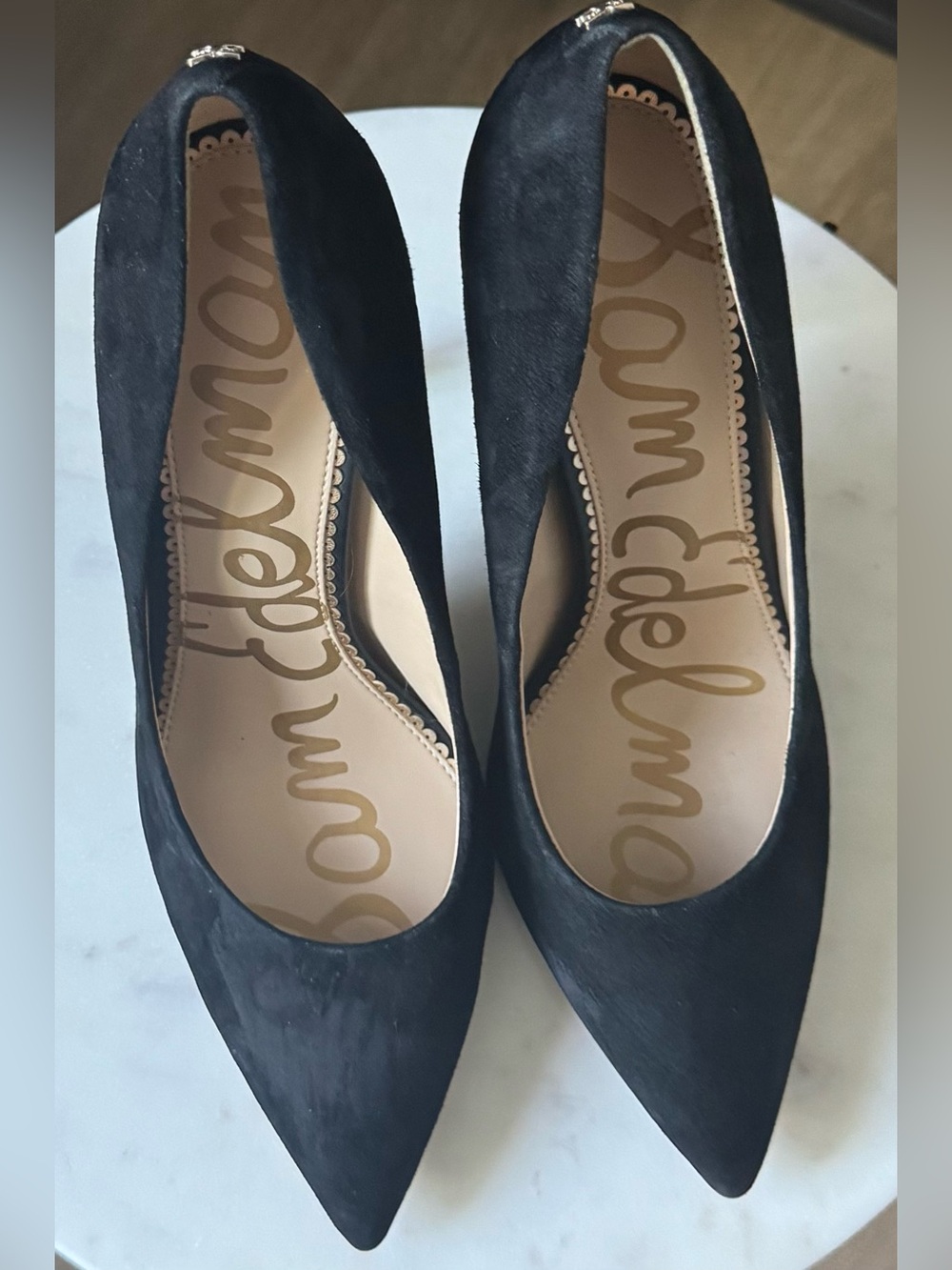 Sam Edelman Black Suede Pointed Toe Stiletto Pumps - Picture 9 of 9
